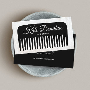 Hair Stylist Comb Beauty Salon Wood Business Card Visitenkarte