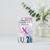 Hair Stylist Comb Scissors Logo | Beauty Visitenkarte (Stehend Vorderseite)