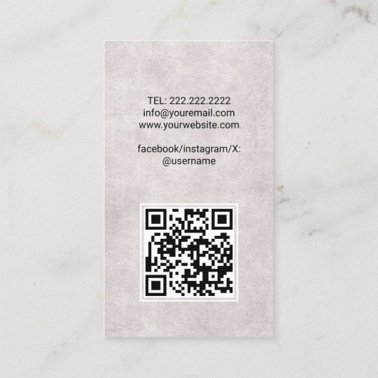 Hair Stylist Cute Scissor & Butterflies QR Code Visitenkarte (Rückseite)