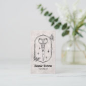 Hair Stylist Cute Scissor & Butterflies QR Code Visitenkarte (Stehend Vorderseite)