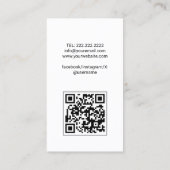 Hair Stylist Cute Scissor & Butterfly Doodle Black Visitenkarte (Rückseite)