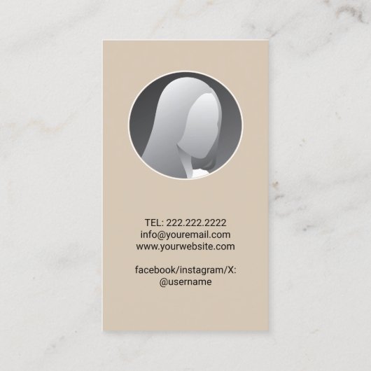 Hair Stylist Cute Scissor Doodle Beige Salon SPA Visitenkarte (Rückseite)