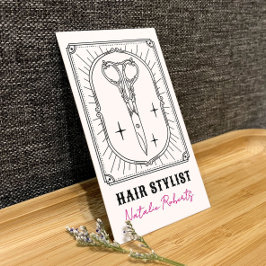 Hair Stylist Cute Scissor Doodle Custom Photo Visitenkarte