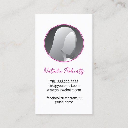 Hair Stylist Cute Scissor Doodle Custom Photo Visitenkarte (Rückseite)