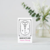 Hair Stylist Cute Scissor Doodle Custom Photo Visitenkarte (Stehend Vorderseite)