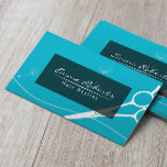 Hair Stylist Dandelion & Scissor Modernes Türkis Visitenkarte<br><div class="desc">Hair Stylistische Dandelion & Scissor Moderne Türkis Visitenkarten.</div>