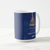 Hair Stylist Danke Weihnachts-Ornament-Marine Kaffeetasse (VorderseiteRechts)