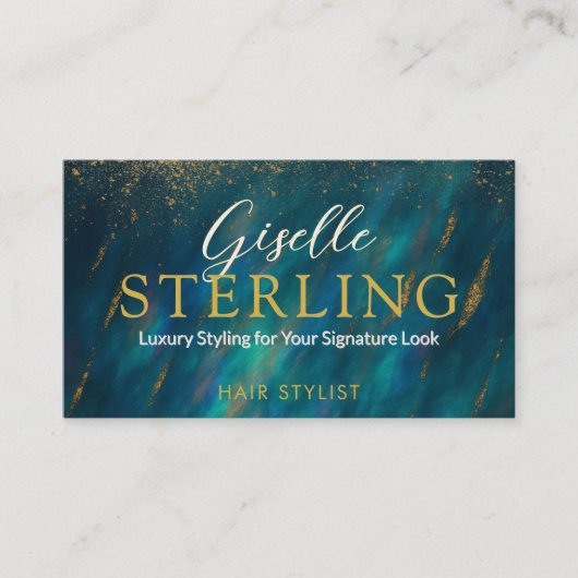 Hair Stylist Dark Opal Glam Modern QR Code Visitenkarte (Vorderseite)