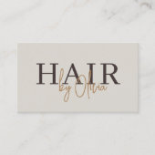 Hair Stylist Earthy Neutral QR Code Visitenkarte (Vorderseite)