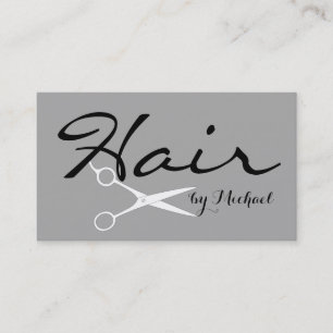 Hair Stylist Elegant Dark Medium Grau Hintergrund Visitenkarte