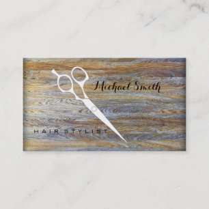 Hair Stylist Elegant Modernes Holz #7 Visitenkarte