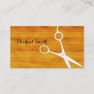 Hair Stylist Elegant Modernes Holz Hintergrund Visitenkarte