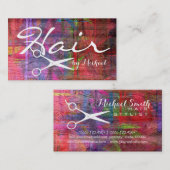 Hair Stylist Elegant Modernes Retro-Farbholz #12 Visitenkarte (Vorne/Hinten)