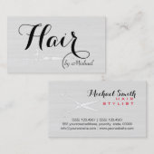 Hair Stylist Elegant Modernes Weißes Holz #2 Visitenkarte (Vorne/Hinten)
