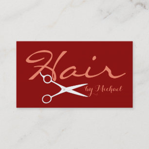Hair Stylist Elegante Dunkelrot Hintergrund Visitenkarte