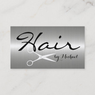 Hair Stylist Elegante Edelstahl Visitenkarte