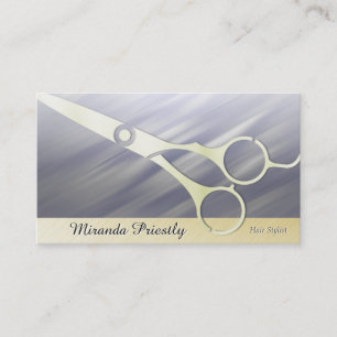 Hair Stylist Elegante Gold Schere Business Cards Visitenkarte