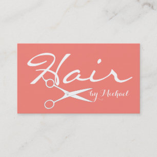 Hair Stylist Elegante Korallen Rosa Hintergrund Visitenkarte