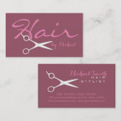 Hair Stylist Elegante Kupfer-Rose Hintergrund Visitenkarte (Vorne/Hinten)