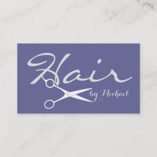 Hair Stylist Eleganter dunkelblau-grauer Hintergru Visitenkarte