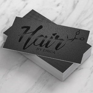 Hair Stylist Elegantes Skript Einzigartiges Carbon Visitenkarte