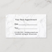 Hair Stylist Ernennung Classy Script Dunkle Marmor Terminkarte (Rückseite)