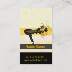 Hair Stylist Ernennung Golden Florals Trockner Terminkarte