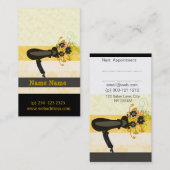 Hair Stylist Ernennung Golden Florals Trockner Terminkarte (Vorne/Hinten)