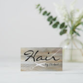 Hair Stylist Ernennung Holzkörner Hintergrund #2 Terminkarte (Stehend Vorderseite)