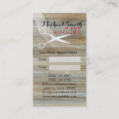 Hair Stylist Ernennung Holzkörner Hintergrund #2 Terminkarte (Rückseite)