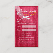 Hair Stylist Ernennung Modern Red Wood Grain #2 Terminkarte (Rückseite)