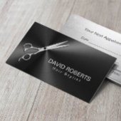 Hair Stylist Ernennung Modernes Black Metallic Terminkarte