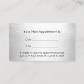 Hair Stylist Ernennung Modernes Black Metallic Terminkarte (Rückseite)