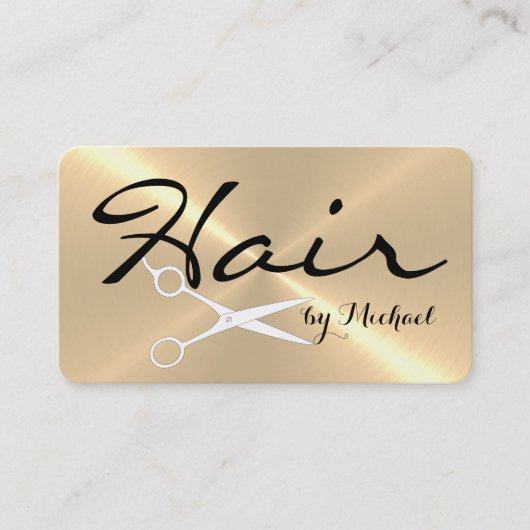 Hair Stylist Ernennung Stainless Steel Metal #3 Terminkarte (Vorderseite)