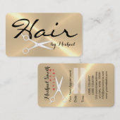 Hair Stylist Ernennung Stainless Steel Metal #3 Terminkarte (Vorne/Hinten)