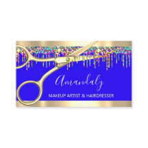 Hair Stylist Friseur Holograph Tropfen QR Blue