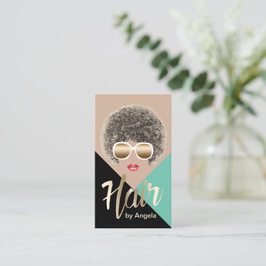 Hair Stylist | Friseursalon | Beauty Girl Modern Visitenkarte (Stehend Vorderseite)