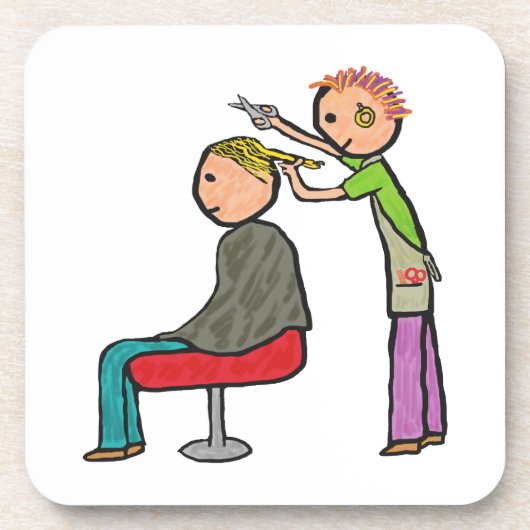 Hair Stylist Getränkeuntersetzer (Vorderseite)