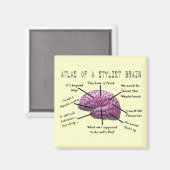 Hair Stylist Gifts "Atlas of a Stylist Brain" Magnet (Vorderseite/Rückseite)