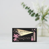 Hair Stylist Glitzer Shiny Schere Blume Schönheit Visitenkarte (Stehend Vorderseite)