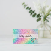 Hair Stylist Glitzy Termine Business Cards Visitenkarte (Stehend Vorderseite)