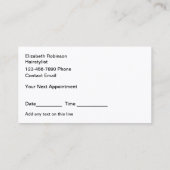 Hair Stylist Glitzy Termine Business Cards Visitenkarte (Rückseite)