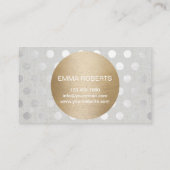 Hair Stylist Gold Circle Silver Dots Moderne Visitenkarte (Rückseite)