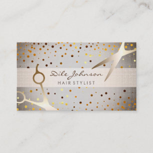 Hair Stylist Gold Glitzer Confetti Saloon Visitenkarte