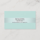 Hair Stylist Gold Glitzer Saloon Linen Sea Blue Visitenkarte (Rückseite)