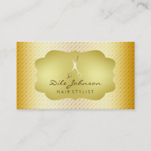 Hair Stylist Gold Glitzer Saloon Square Visitenkarte