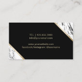 Hair Stylist Gold Schere Moderner Marmorsaal Visitenkarte (Rückseite)