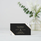 Hair Stylist Gold Schere Moderner Marmorsaal Visitenkarte (Stehend Vorderseite)