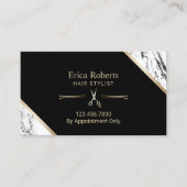 Hair Stylist Gold Schere Moderner Marmorsaal Visitenkarte (Vorderseite)