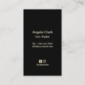 Hair Stylist Gold Schere Moderner Marmorsaal Visitenkarte (Rückseite)